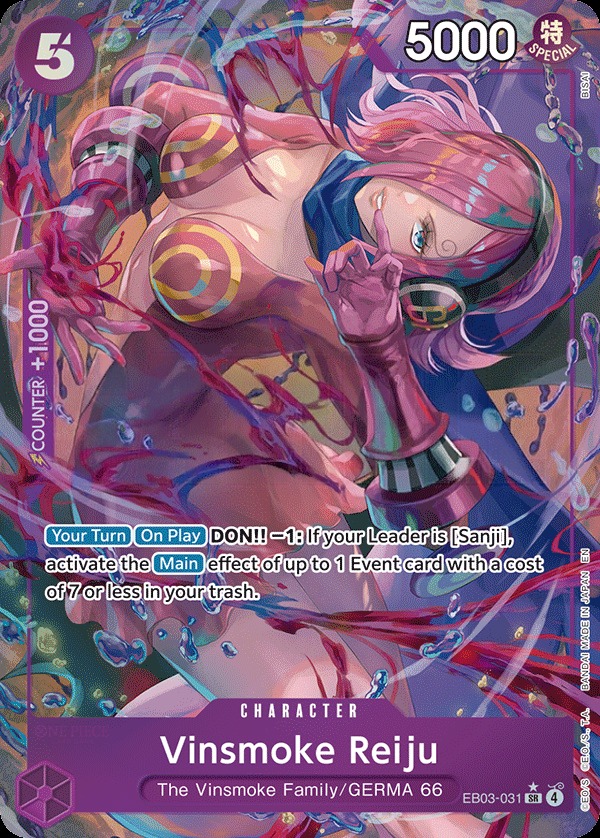 reiju one piece card game EB03-031 SR Vinsmoke card on your field is returned to your DON ONE PIECE Card Game Blue/Purple