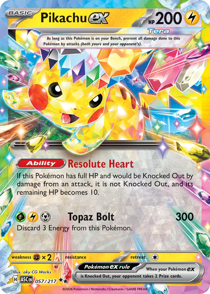 Pikachu ex #057/217 Price - Ascended Heroes | Pack Magik