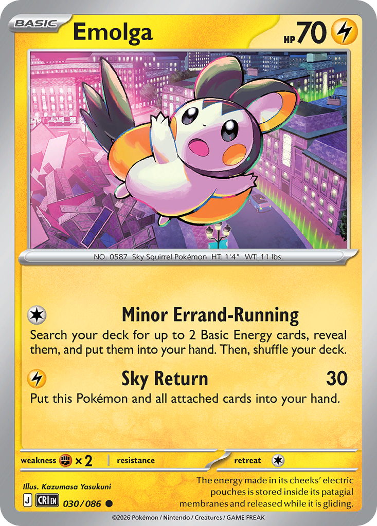 Emolga [Reverse Holo] #030/086 Price - Chaos Rising | Pack Magik