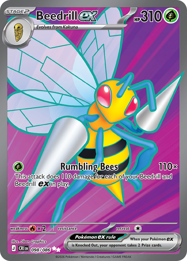 Beedrill ex #098/086 Price - Chaos Rising | Pack Magik