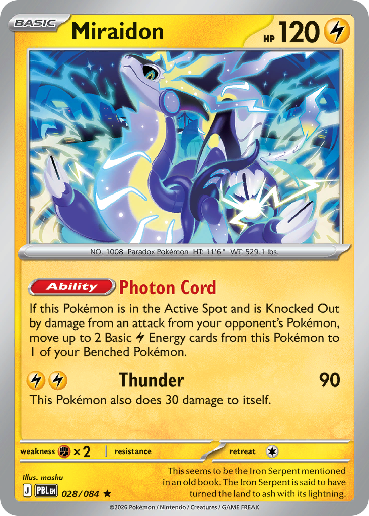 Miraidon [Reverse Holo] #028/084 Price - Pitch Black | Pack Magik