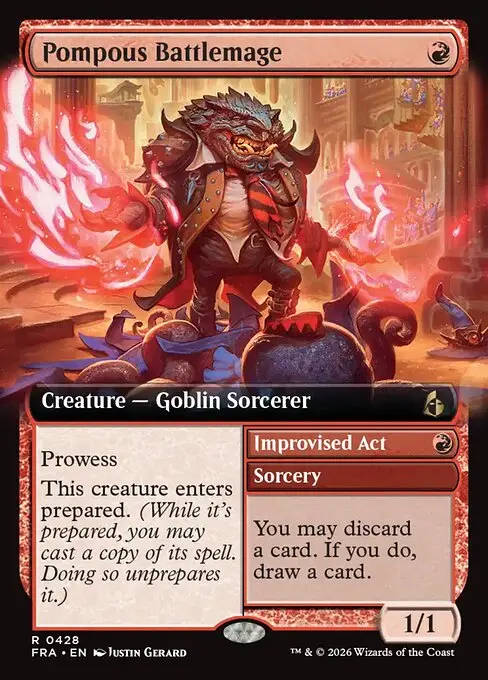 Pompous Battlemage // Improvised Act [Foil]