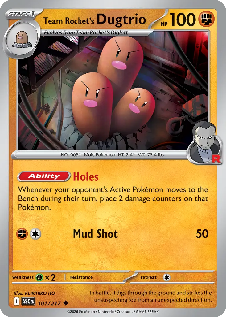 Team Rocket's Dugtrio [Reverse Holo]
