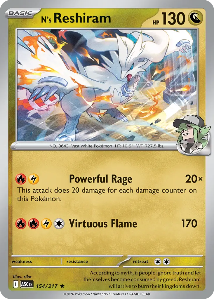 N's Reshiram [Reverse Holo]