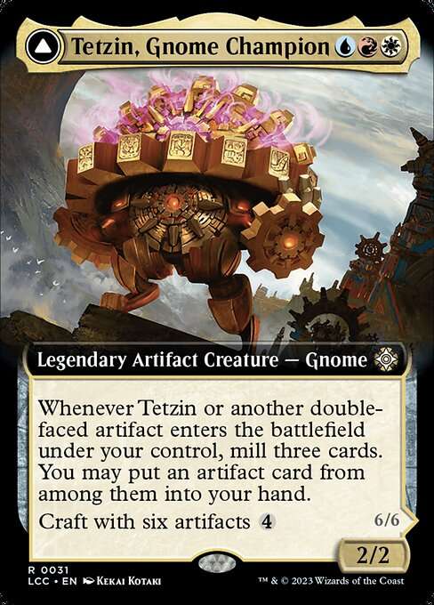 Tetzin, Gnome Champion // The Golden-Gear Colossus [Foil]