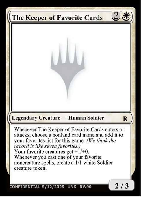 The Keeper of Favorite Cards