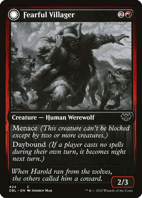 Fearful Villager // Fearsome Werewolf [Foil]
