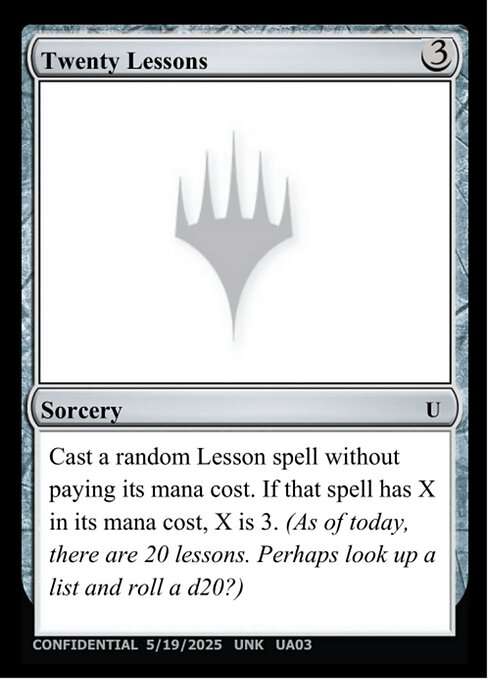 Twenty Lessons