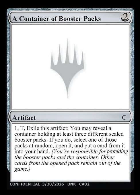 A Container of Booster Packs