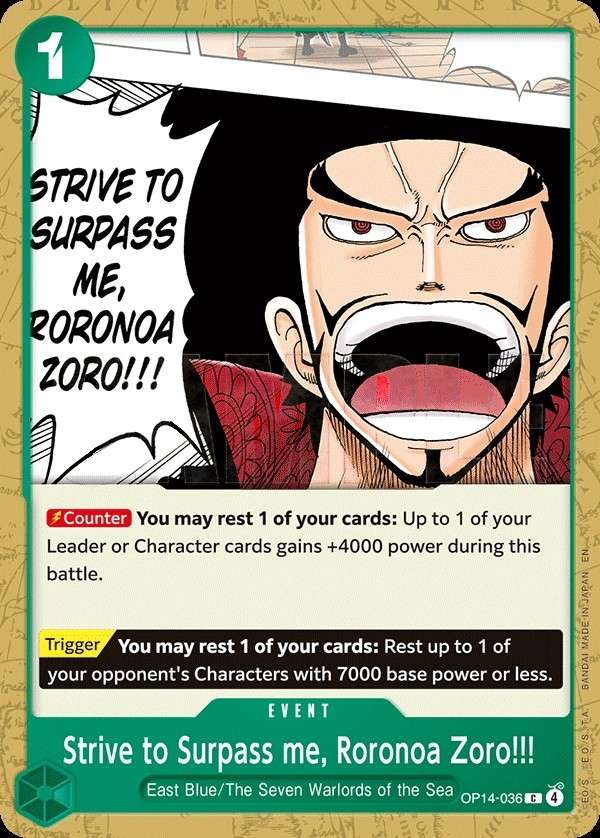 Strive to Surpass me, Roronoa Zoro!!!