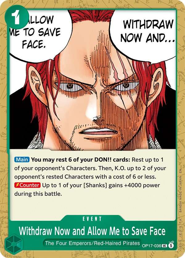 Withdraw Now and Allow Me to Save Face
