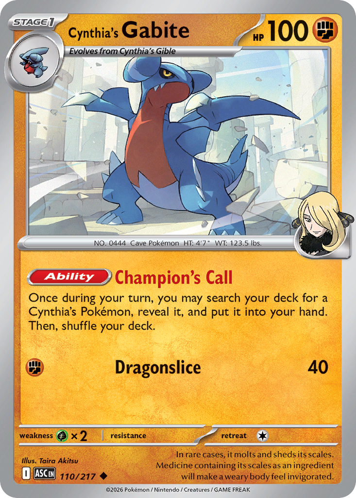 Cynthia's Gabite [Reverse Holo]